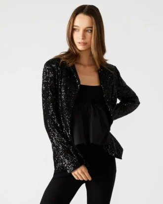 Blazer de lentejuelas Payton Negro