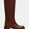 Bota de piel Riggs Rust de pantorrilla ancha