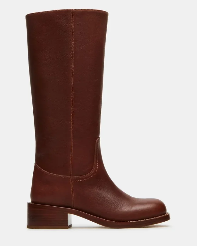 Bota de piel Riggs Rust de pantorrilla ancha