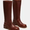 Bota de piel Riggs Rust de pantorrilla ancha