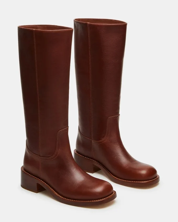 Bota de piel Riggs Rust de pantorrilla ancha