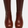 Bota de piel Riggs Rust de pantorrilla ancha