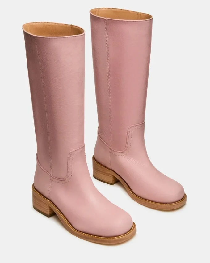 Botas de cuero rosa Riggs Botas de cuero rosa Riggs