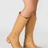 Botas Riggs de piel de plátano con caña ancha