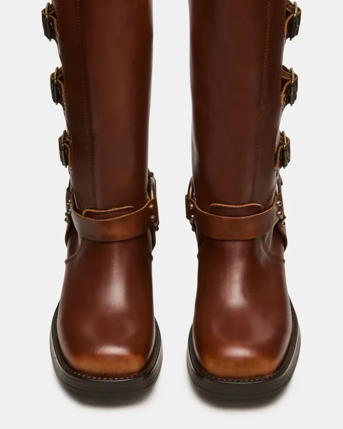 Botas de pantorrilla ancha Rocky Cognac desgastadas Botas de pantorrilla ancha Rocky Cognac desgastadas