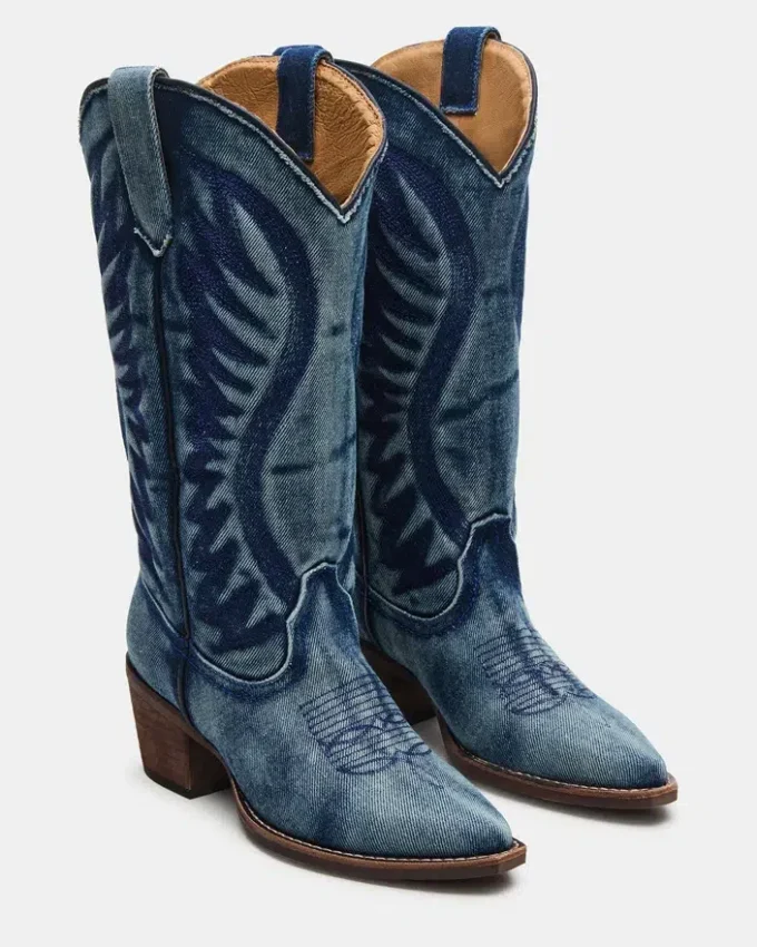 Botas de tela vaquera Albany de pantorrilla ancha Botas de tela vaquera Albany de pantorrilla ancha