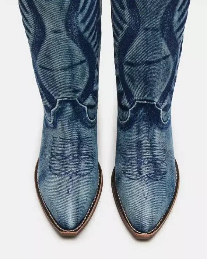 Botas de tela vaquera Albany de pantorrilla ancha Botas de tela vaquera Albany de pantorrilla ancha
