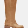 Botas Riggs de piel de plátano con caña ancha