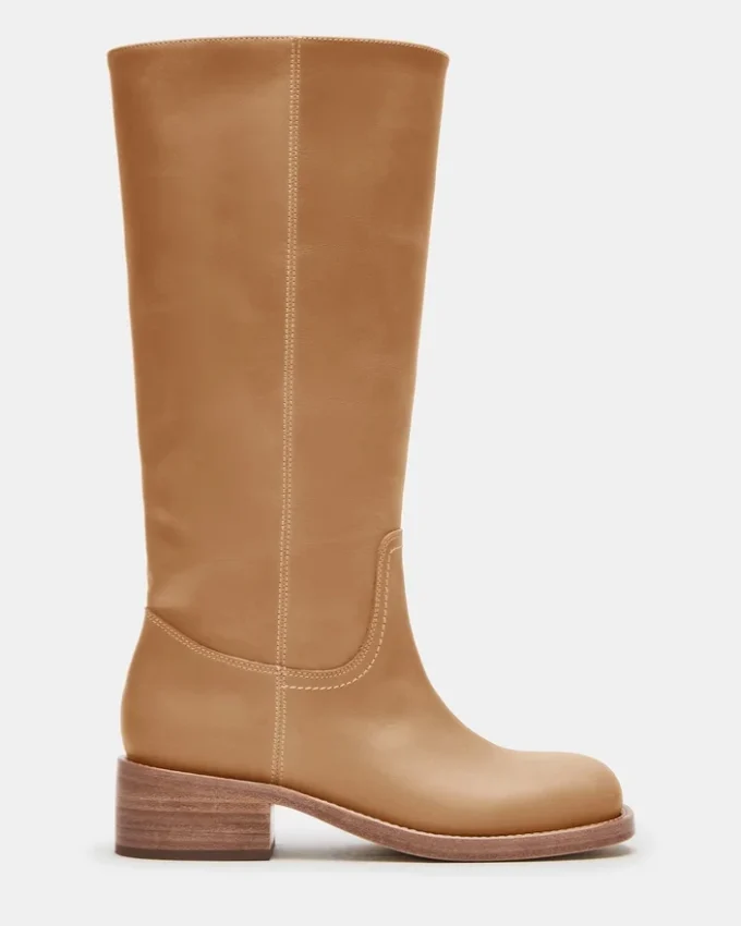 Botas Riggs de piel de plátano con caña ancha