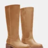 Botas Riggs de piel de plátano con caña ancha