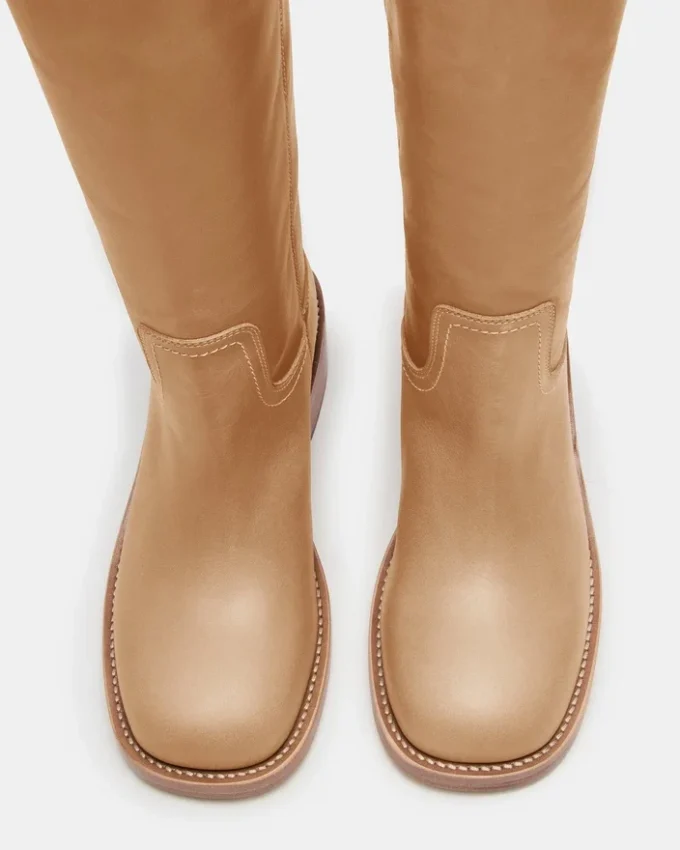 Botas Riggs de piel de plátano con caña ancha