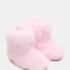 Botines de pelo sintético para niños Beastie Pink Botines de pelo sintético para niños Beastie Pink