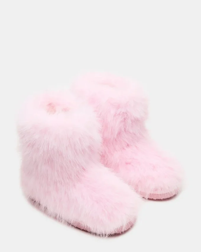 Botines de pelo sintético para niños Beastie Pink Botines de pelo sintético para niños Beastie Pink