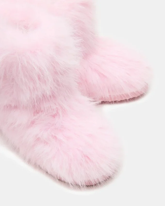 Botines de pelo sintético para niños Beastie Pink Botines de pelo sintético para niños Beastie Pink
