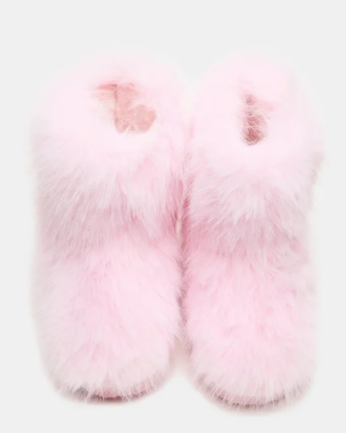 Botines de pelo sintético para niños Beastie Pink Botines de pelo sintético para niños Beastie Pink