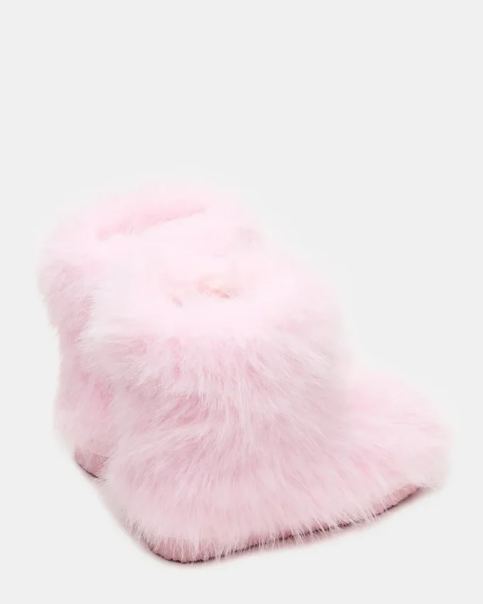 Botines de pelo sintético para niños Beastie Pink Botines de pelo sintético para niños Beastie Pink