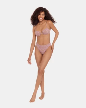 Braguita de bikini Chevron Brillos morada