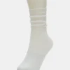 Calcetines cortos holgados de rejilla blancos