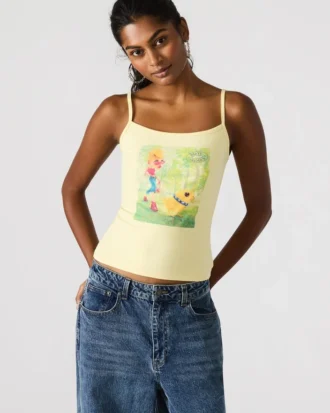 Camiseta sin mangas Goldie amarillo pálido