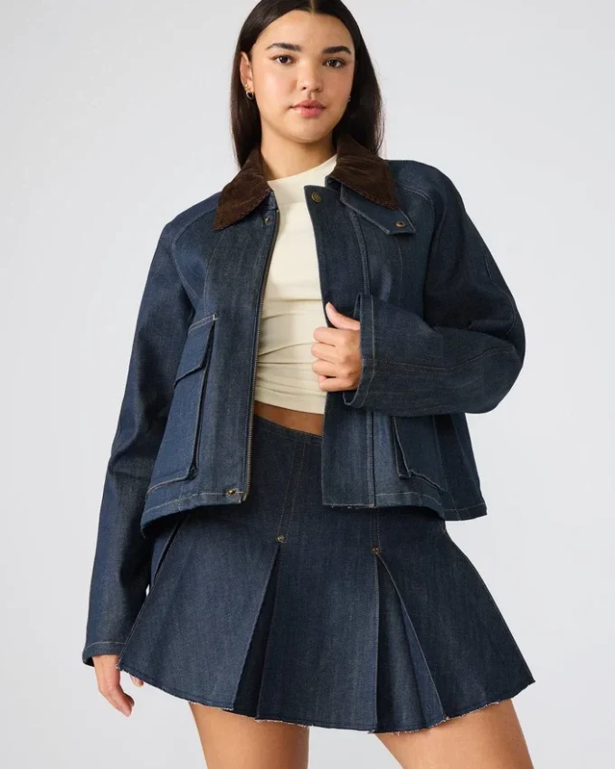 Chaqueta Justina Barn en índigo oscuro