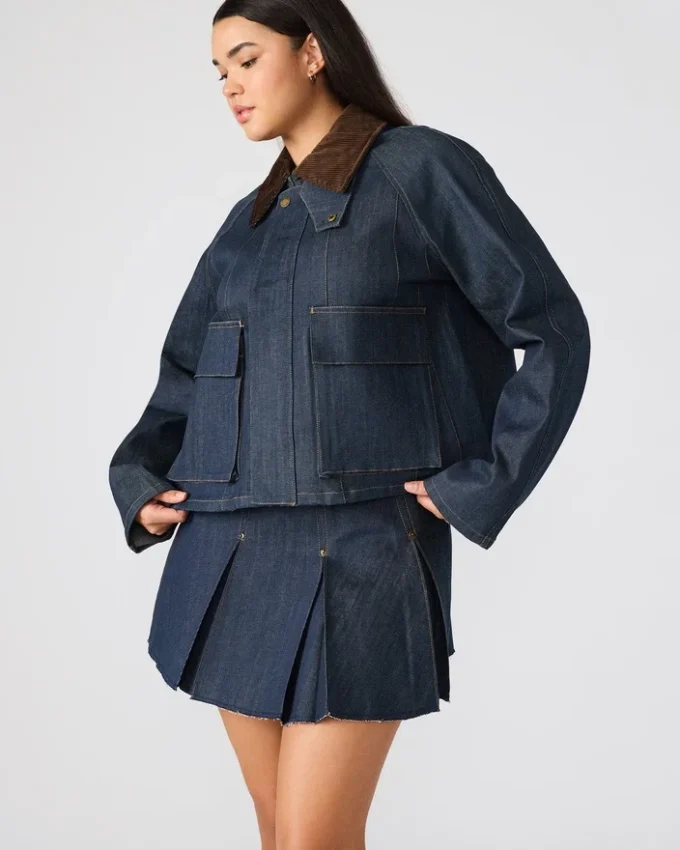 Chaqueta Justina Barn en índigo oscuro
