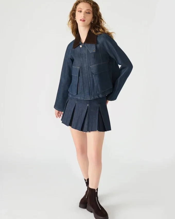 Chaqueta Justina Barn en índigo oscuro