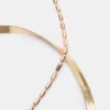 Conjunto de tobilleras con cadena en espiga dorada