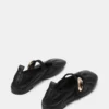 Daffia de cuero negro Daffia de cuero negro