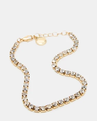 Juego de 2 tobilleras con cadena de diamantes de imitación