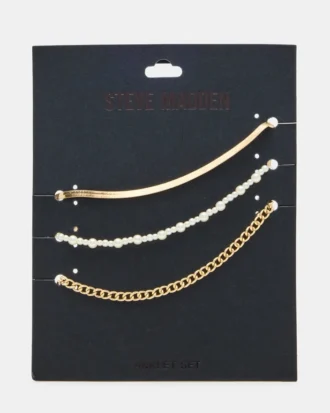 Juego de 3 tobilleras con cadena