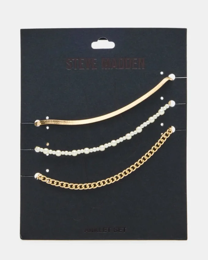 Juego de 3 tobilleras con cadena