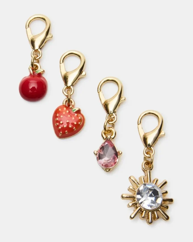 Juego de tobilleras con dijes de cereza Juego de tobilleras con dijes de cereza