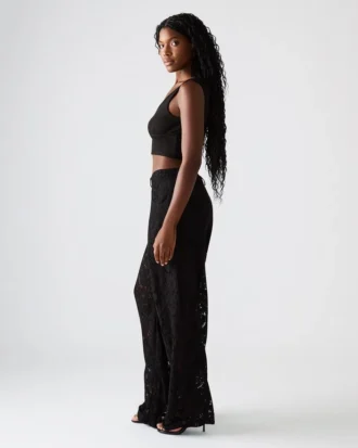 Pantalón de encaje Tre negro