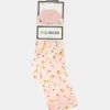 Paquete de 2 pares de calcetines de tul con estampado de flores silvestres en color rosa palo Paquete de 2 pares de calcetines de tul con estampado de flores silvestres en color rosa palo