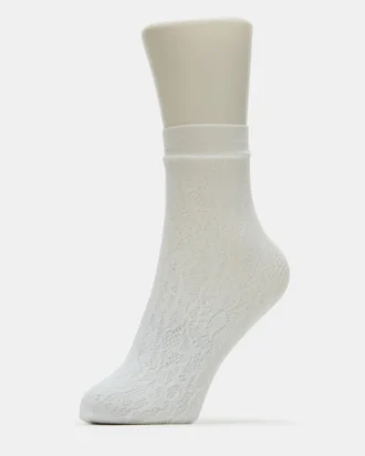 Paquete de 2 pares de calcetines tobilleros de encaje blancos