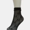 Paquete de 2 pares de calcetines tobilleros de rejilla con lazo, color negro Paquete de 2 pares de calcetines tobilleros de rejilla con lazo, color negro