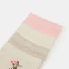 Paquete de 4 pares de calcetines con flores, color marfil multicolor
