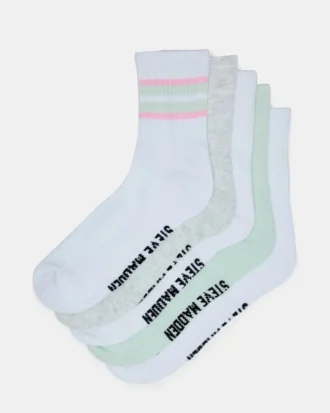 Paquete de 5 pares de calcetines a rayas en blanco y multicolor