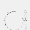 Pendientes de aro con perlas en plata Pendientes de aro con perlas en plata