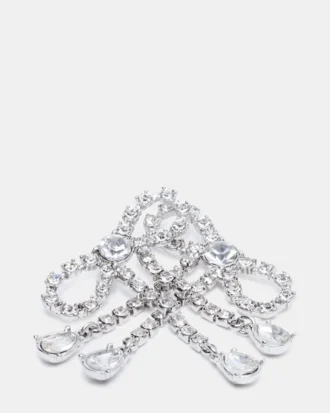 Pendientes de lazo con diamantes de imitación en plata