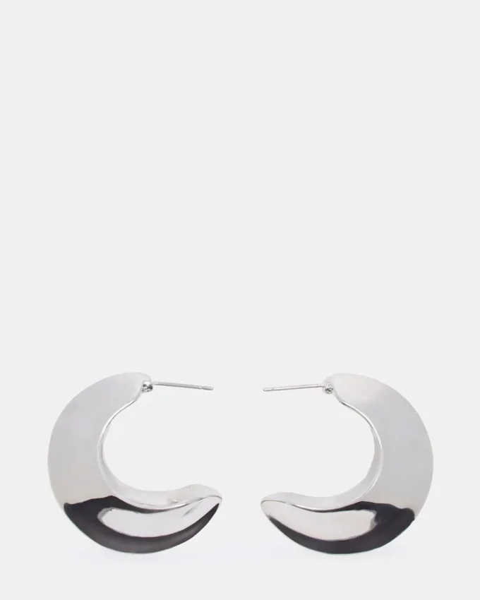 Pendientes en forma de media luna de plata