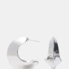 Pendientes en forma de media luna de plata
