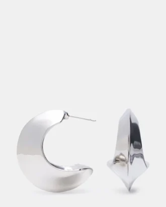 Pendientes en forma de media luna de plata