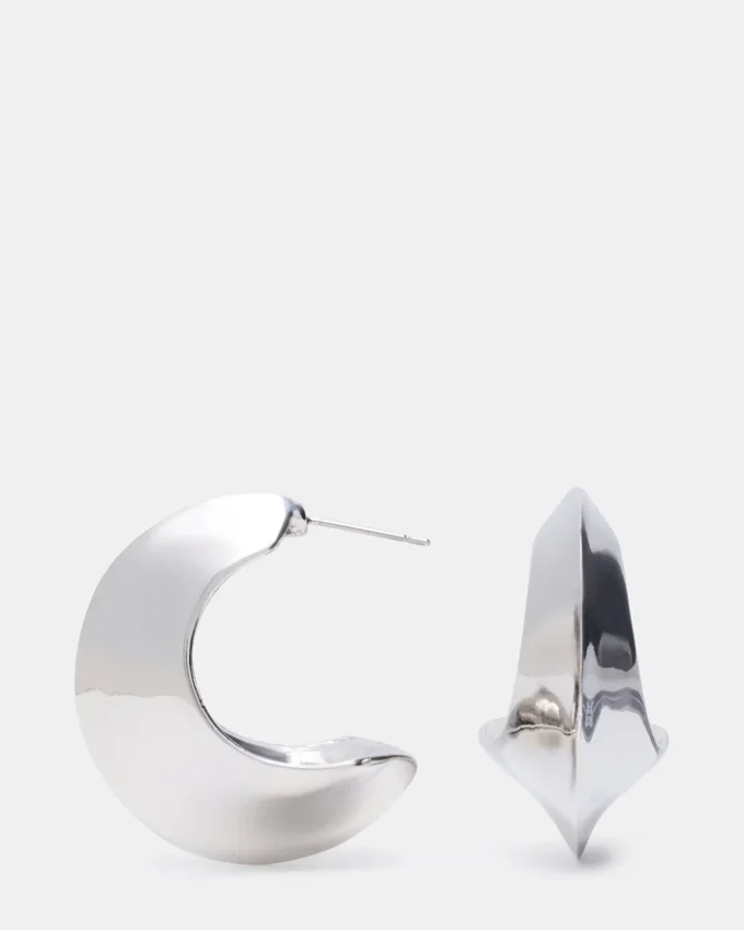 Pendientes en forma de media luna de plata