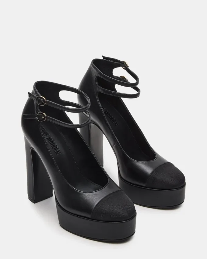 Peyton de cuero negro Peyton de cuero negro