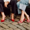 Edna de cuero rojo