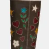 Riggs de cuero marrón con estampado floral Riggs de cuero marrón con estampado floral