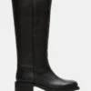 Riggs de cuero negro para pantorrillas anchas Riggs de cuero negro para pantorrillas anchas