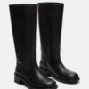 Riggs de cuero negro para pantorrillas anchas Riggs de cuero negro para pantorrillas anchas
