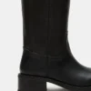 Riggs de cuero negro para pantorrillas anchas Riggs de cuero negro para pantorrillas anchas